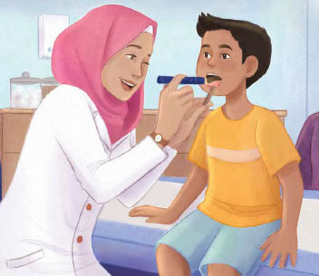 muslim doctor and child